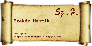 Szekér Henrik névjegykártya