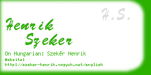 henrik szeker business card