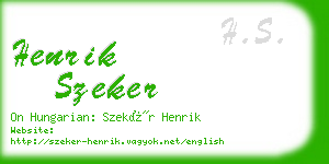 henrik szeker business card